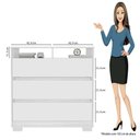 Ver imagem 2 de Cômoda Atlanta 3 Gavetas e Nicho Cor Carvalho e Branco - Incorplac