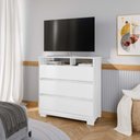 Ver imagem 5 de Cômoda Atlanta 3 Gavetas e Nicho Cor Carvalho e Branco - Incorplac