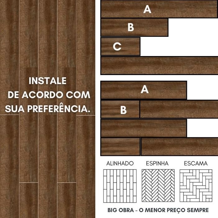 Piso Vinílico Auto Adesivo 2mm com Proteção - Imbuia - M2 - 7