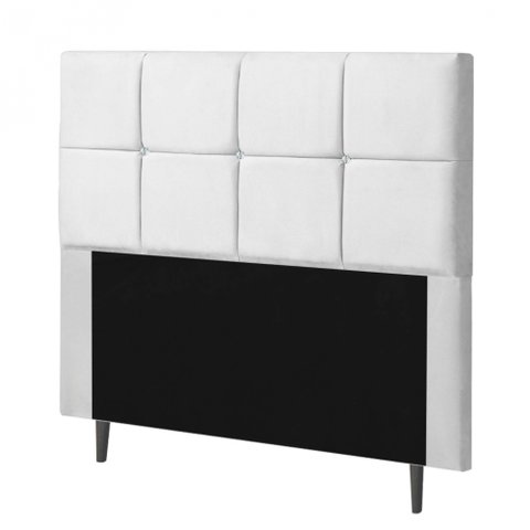 Cabeceira Estofada Poliana 160CM Queen Strass Courino Branco - D A DECOR