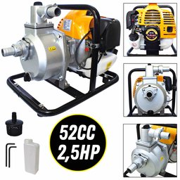 Motobomba Vulcan Autoescorvante Vb10b À Gasolina 2 Tempos 52cc 2,5hp Partida Manual - 2