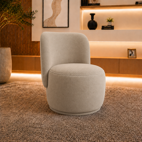 Poltrona Decorativa Bia Orgânica Suede Recepção Sala Estar Quarto