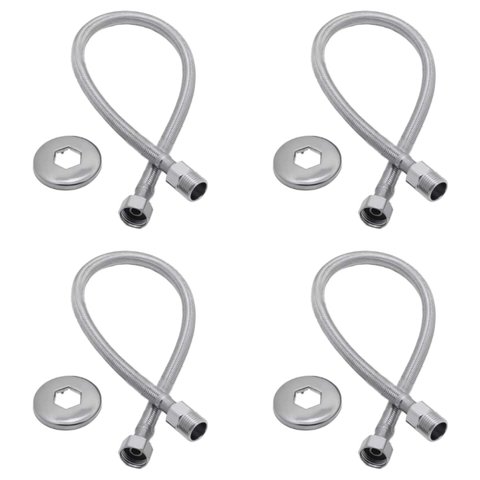 Ligacao Flexivel Malha de Aço Trançada 40cm Cromada