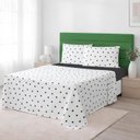 Ver imagem 1 de Jg Lençol King 4 Peças 100% Algodão 200 Fios Corações 25cm Preto e Fundo Preto