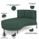 Ver imagem 3 de Sofá Chaise Longue Sala de Estar Living Lucca Esquerdo D02 Linho Verde Musgo C-117 - Lyam Decor