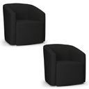 Ver imagem 1 de Kit 2 Poltronas Stella Max Linho Preto A79 Base Giratória - D'Rossi