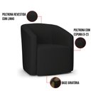 Ver imagem 7 de Kit 2 Poltronas Stella Max Linho Preto A79 Base Giratória - D'Rossi