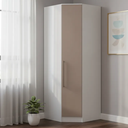 Ver imagem 1 de Guarda-Roupa Canto Oblíquo 1 Porta 100% MDF Requinte+ Branco/Line/Duna