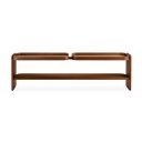 Ver imagem 1 de Aparador Vassoio – Combinação Refinada em Nogueira, Corten Fosco e Couro Bege Nogueira/couro Bege