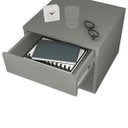 Ver imagem 3 de Kit 2 Mesas de Cabeceira Suspensa de Fixar na Parede 1 Gaveta e Nicho- Cinza - Lh Móveis