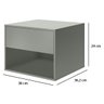 Kit 2 Mesas de Cabeceira Suspensa de Fixar na Parede 1 Gaveta e Nicho- Cinza - Lh Móveis - 7