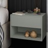 Kit 2 Mesas de Cabeceira Suspensa de Fixar na Parede 1 Gaveta e Nicho- Cinza - Lh Móveis - 5