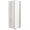 Ver imagem 3 de Guarda Roupa 1 Porta 1 Cabideiro Legno Crema Com Branco Mat