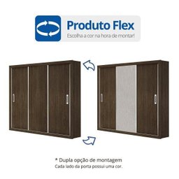 Guarda-Roupa Casal 3 Portas de Correr Bahia Flex Color - 4 Guarda-Roupa Casal 3 Portas de Correr Bahia Flex Color - 4