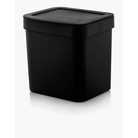Lixeira Trium Preta 4,7 Litros com Tampa - Marca OU -Cozinha