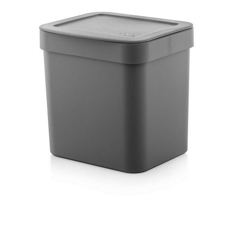 Lixeira Trium Cinza Chumbo 4,7 Litros com Tampa - Marca OU