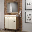 Ver imagem 1 de Gabinete de Banheiro 80cm com Lavatório e Armário Ref 830 Cewal - Itapuã/off White