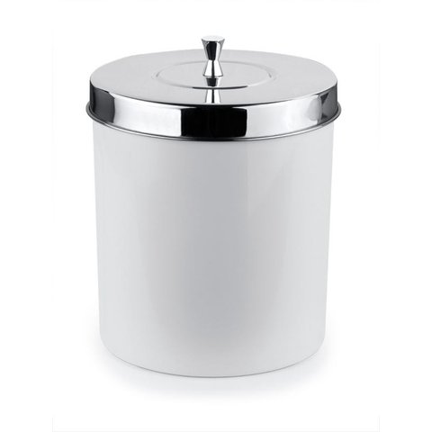 Lixeira Branca 3 Litros cozinha banheiro tampa inox
