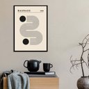 Ver imagem 2 de Quadro Poster Bauhaus Minimalista Bege 24x18cm - com Vidro:madeira Preta