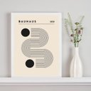Ver imagem 1 de Quadro Poster Bauhaus Minimalista Bege 24x18cm - com Vidro:madeira Preta