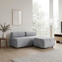 Ver imagem 1 de Sofá 3 Lugares e Puff para Sala Orgânico Nara Base Fixa Suede D03 - D'Rossi