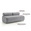 Ver imagem 5 de Sofá 3 Lugares e Puff para Sala Orgânico Nara Base Fixa Suede D03 - D'Rossi