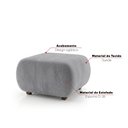 Ver imagem 6 de Sofá 3 Lugares e Puff para Sala Orgânico Nara Base Fixa Suede D03 - D'Rossi