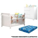 Ver imagem 2 de Berço Americano Lara e Cômoda Infantil Duda Branco Brilho com Colchão – Phoenix Baby