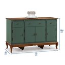 Ver imagem 4 de Balcão Buffet 4 Portas e 3 Gavetas com Pés Luiz XV 60635 Linz Móveis - Verde Musgo/Imbuia
