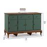 Balcão Buffet 4 Portas e 3 Gavetas com Pés Luiz XV 60635 Linz Móveis - Verde Musgo/Imbuia - 4