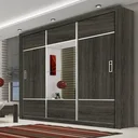 Ver imagem 1 de Guarda-Roupa Casal com Espelho 3 Portas de Correr Lotse Espresso Móveis Flex Color