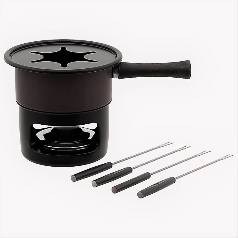 Aparelho para fondue Antiaderente Aspen Preto kit 8 peças - 1