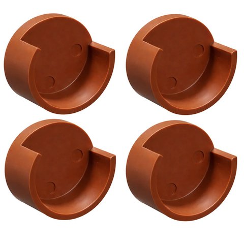 4 Suporte Cabideiro Espiga Redondo Guarda Roupa Armário - Marrom