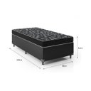 Ver imagem 2 de Cama Box Solteiro 88 Tecido Sintético Preto com Colchão Espuma D20 - Tampo Preto 12cm