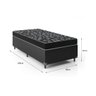 Cama Box Solteiro 88 Tecido Sintético Preto com Colchão Espuma D20 - Tampo Preto 12cm - 2
