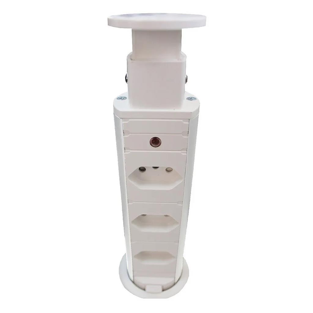 Torre De Tomada Renna Retrátil De Embutir Multiplug Branca - 2