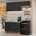 Ver imagem 1 de Armário de Cozinha Compacta 180 Cm Rustic/preto Lux Madesa 02