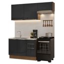 Ver imagem 2 de Armário de Cozinha Compacta 180 Cm Rustic/preto Lux Madesa 02