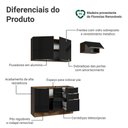 Ver imagem 4 de Armário de Cozinha Compacta 180 Cm Rustic/preto Lux Madesa 02