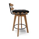 Ver imagem 4 de Kit 04 Banquetas Giratória Costela Suede Base Madeira MA70 - D’Rossi - Preto
