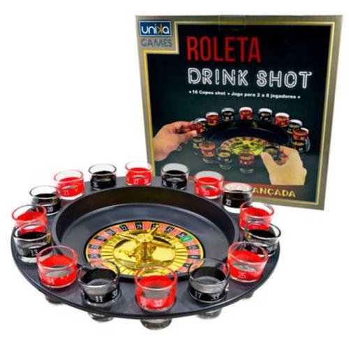 Jogo Roleta Cassino com 16 copos Shot/Drinks/Whisky em Promoção na