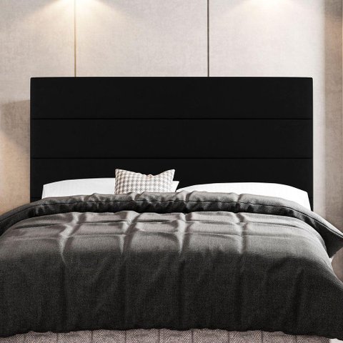Cabeceira Cama Box Casal King Size Malik 195cm Sintético Preto - Abmaza