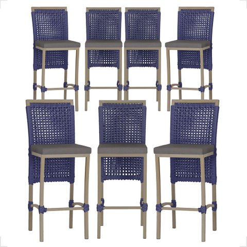 7 Banqueta em Alumínio Roma Fendi Corda Náutica Tecido 11