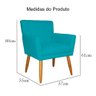 Kit 2 Poltronas Decorativa Sala Cecília Suede Aul Turquesa - 7