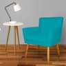 Kit 2 Poltronas Decorativa Sala Cecília Suede Aul Turquesa - 3