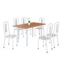 Ver imagem 2 de Conjunto para Sala de Jantar com 6 Cadeiras Lívia Branco/Bege