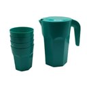 Ver imagem 2 de Jogo com 4 Copos 400 Ml e 1 Jarra 1,5 L de Plástico Verde