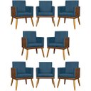 Ver imagem 1 de Kit 8 Poltronas Decorativas Modernas para Recepção Lis Corino Suede Cores Pé 30 Cm