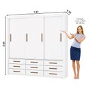 Ver imagem 4 de Guarda-Roupa Casal Anjos 3 Portas Branco