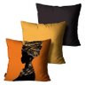 Kit com 3 Almofadas Mdecore Africana Laranja 45x45cm DEC5280 - 1